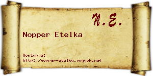 Nopper Etelka névjegykártya